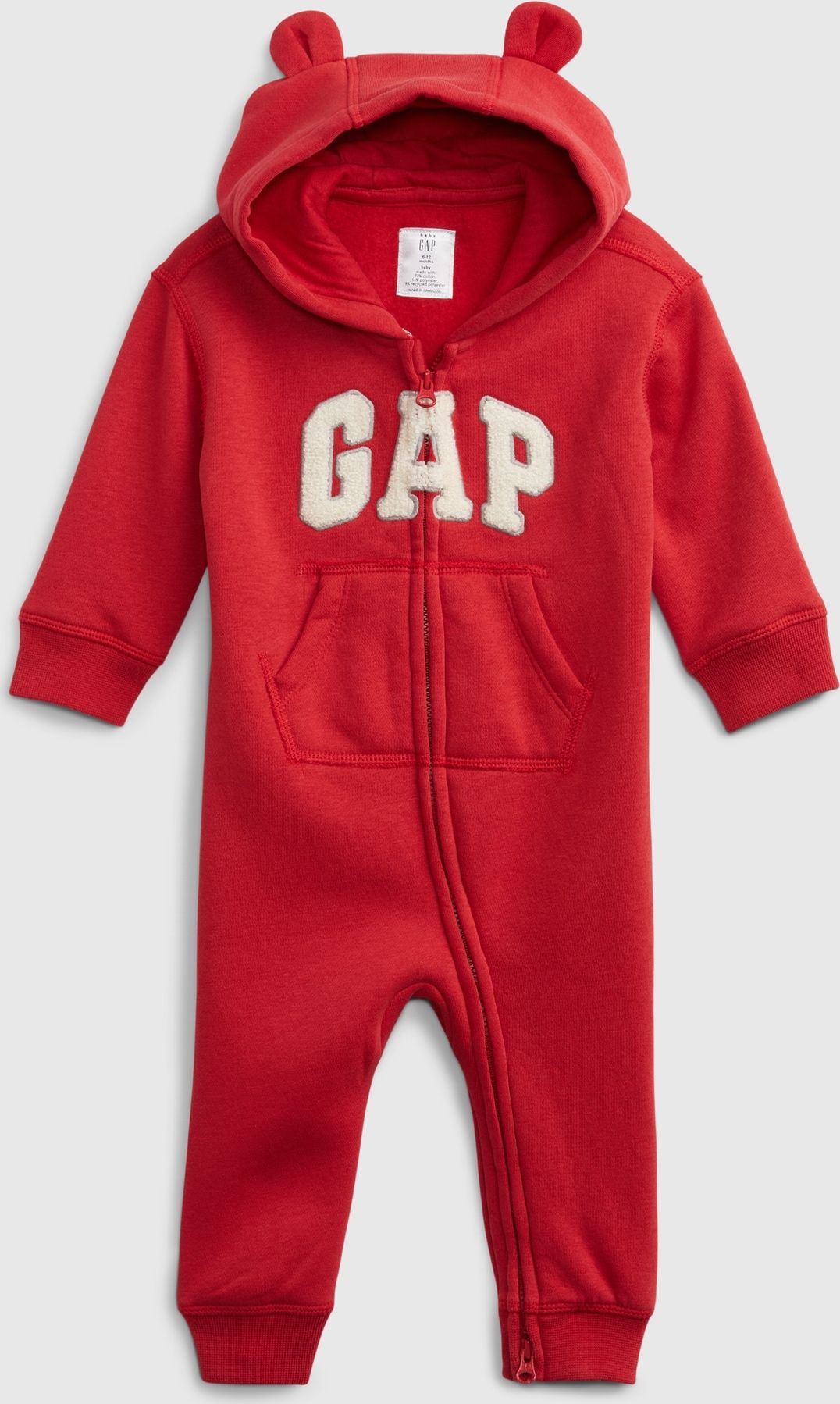Červený klučičí overal na zip logo GAP - 68-80 - obrázek 1