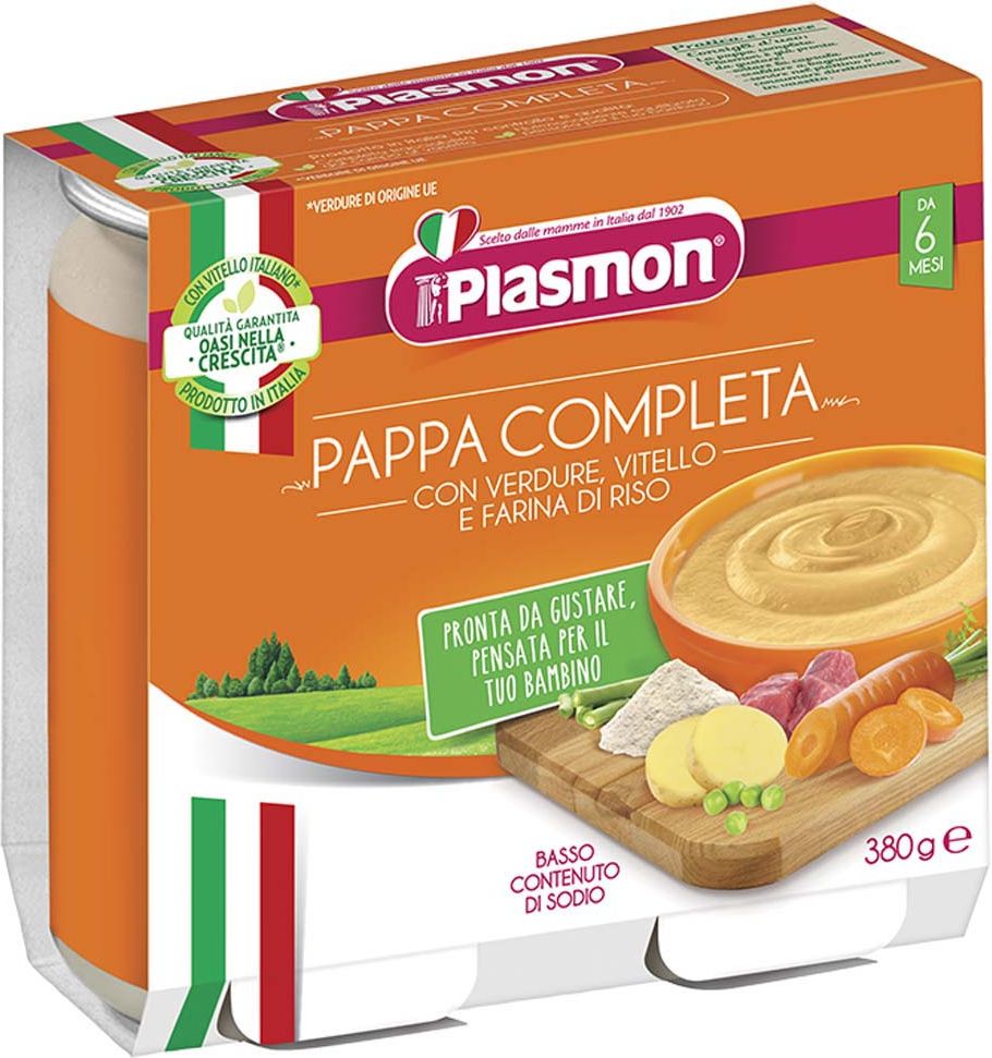 PLASMON Příkrm bezlepkový zeleninový s telecím a rýží 2x190 g, 6m+ - obrázek 1