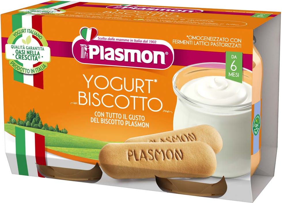 PLASMON Dezert jogurt a sušenka 2x120 g, 6m+ - obrázek 1