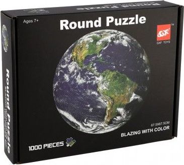 Puzzle kulaté Zeměkoule 1000 dílků 67,5x67,5cm v krabici 26x21x5,5cm - obrázek 1