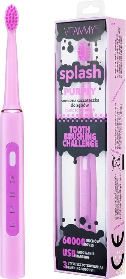 Vitammy SPLASH, Dětský sonický zubní kartáček, 8r+, fialový/purple/ - obrázek 1