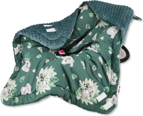 Baby Nellys Oteplená zavin. deka s kapucí minky+bavlna, 90 x 90 cm, Tropical Koala - obrázek 1