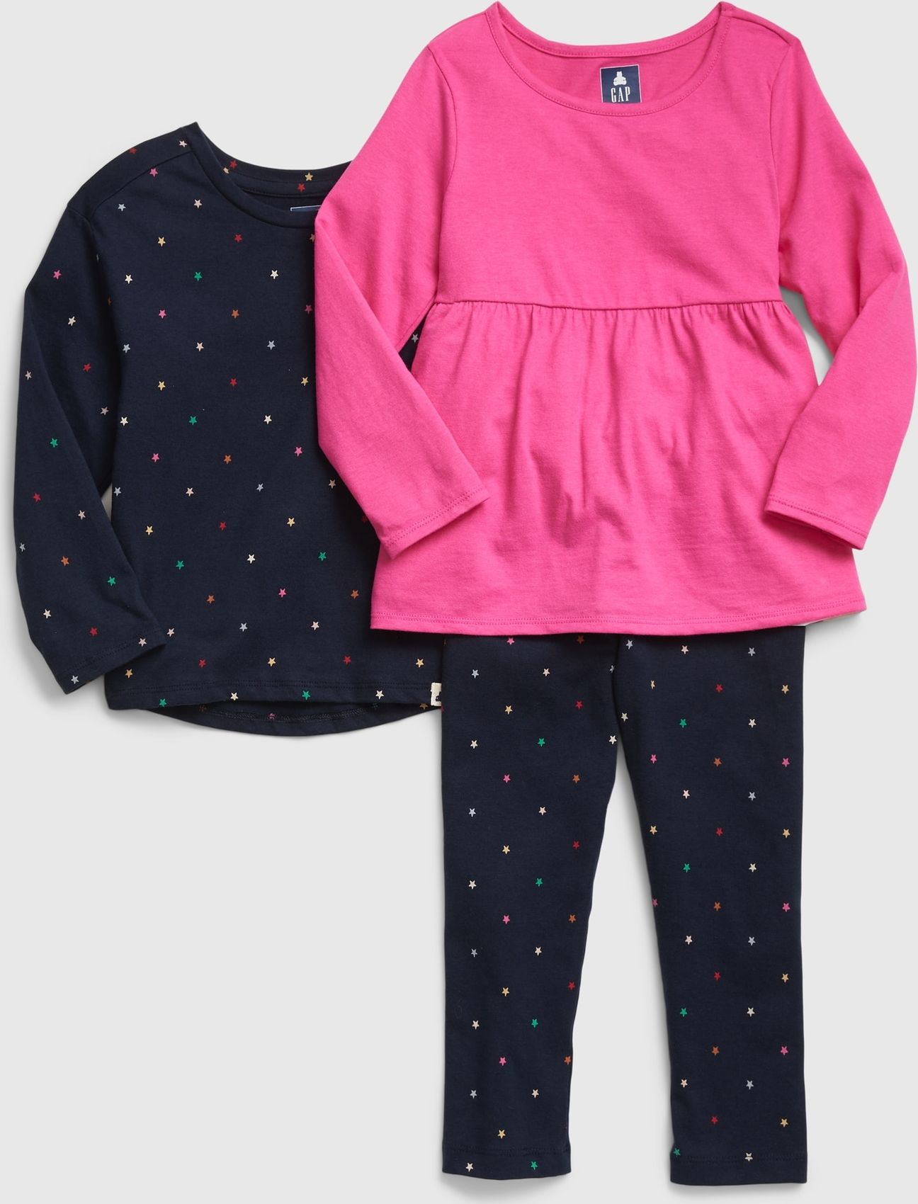 Dívky - Dětský organic outfit 3 kusů Barevná - 80-86 - obrázek 3