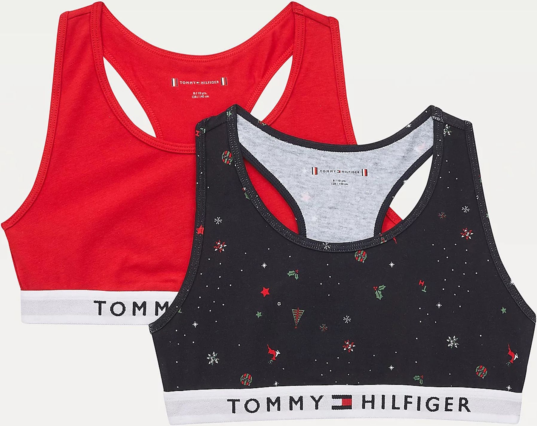 Sada dvou holčičích podprsenek v tmavě modré a červené barvě Tommy Hilfiger - 128-140 - obrázek 1