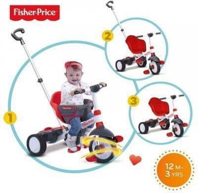 Smart Trike červená tříkolka Fisher-Price Charm Touch Steering - obrázek 1