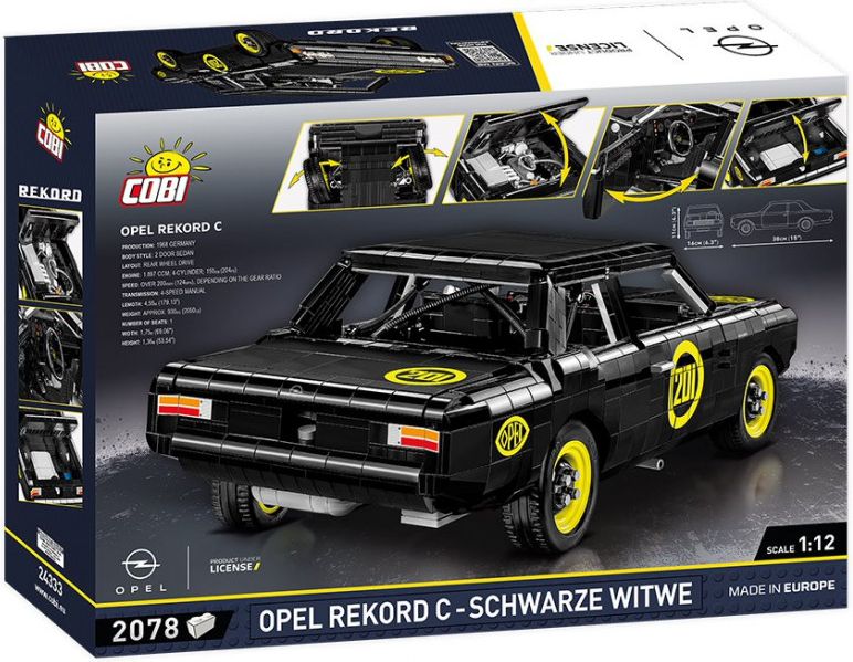 Cobi 24333 Opel Rekord C Schwarze Witwe, 1:12, 2078 k - obrázek 3