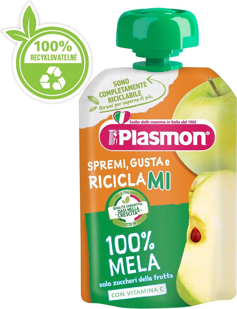 PLASMON Kapsička ovocná jablko 100 g, 6m+ - obrázek 1