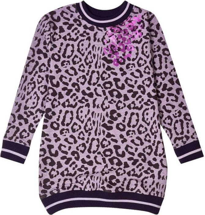 WINKIKI Dívčí šaty Leopard - šedý melanž - 146 - obrázek 1