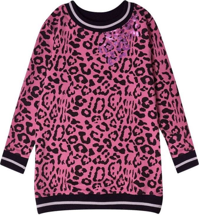 WINKIKI Dívčí šaty Leopard - růžová - 134 - obrázek 1
