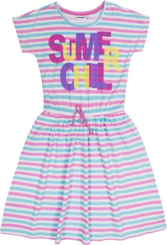 WINKIKI Dívčí šaty Summer Chill - bílá - pruhy - 146 - obrázek 1