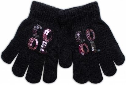 YO ! Dětské zimní prstové rukavičky s flitry Cool/hvězdička - černé, 92/98 - obrázek 1