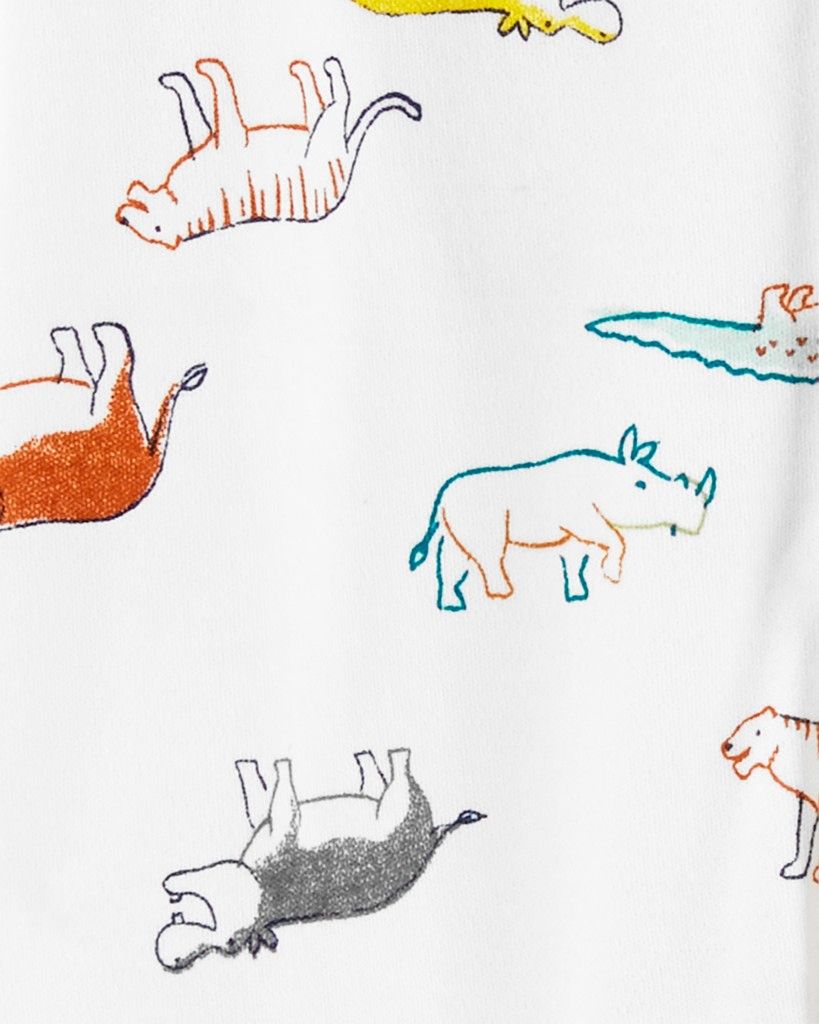 CARTER'S Overal na druky Sleep&Play Animals Ivory chlapec NB /vel.56 - obrázek 2