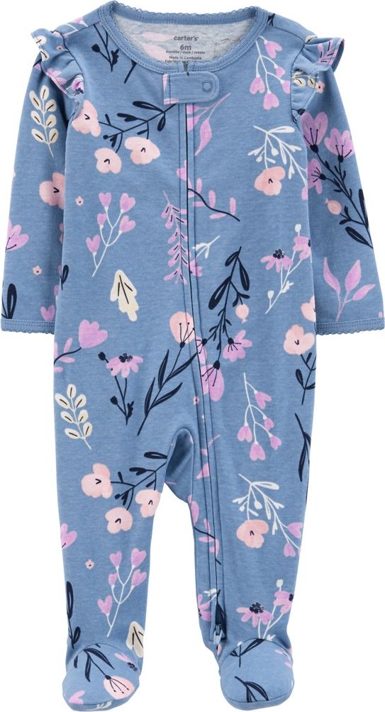 CARTER'S Overal na zip Sleep&Play Flora Blue holka PRO /vel. 46 - obrázek 1