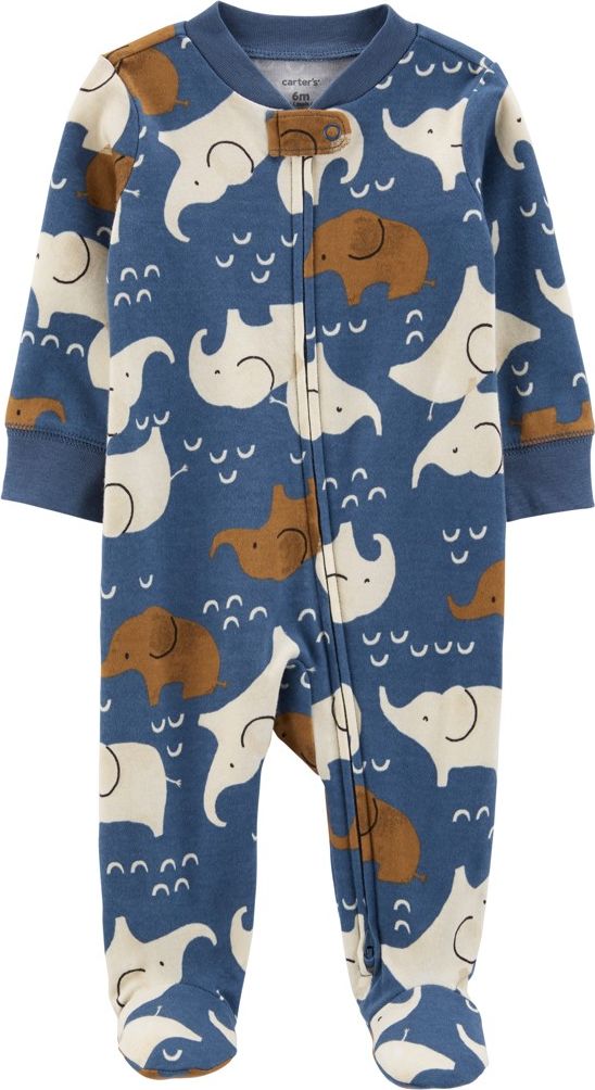 CARTER'S Overal na zip Sleep&Play Elephant Blue chlapec NB /vel.56 - obrázek 1