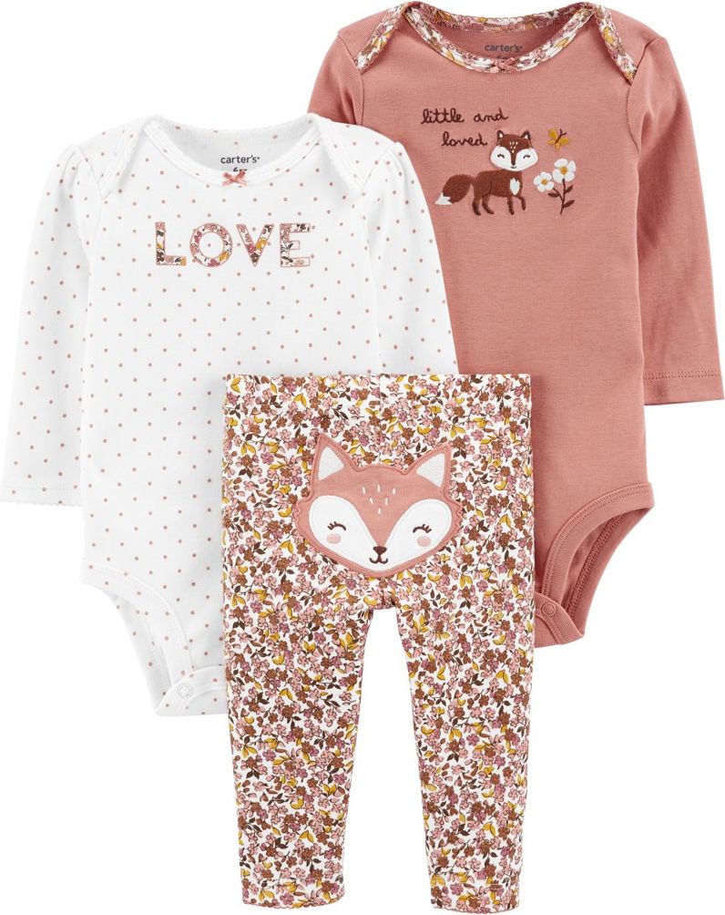 CARTER'S Set 3dílný body dl. rukáv 2ks, legíny Fox dívka 9m - obrázek 1