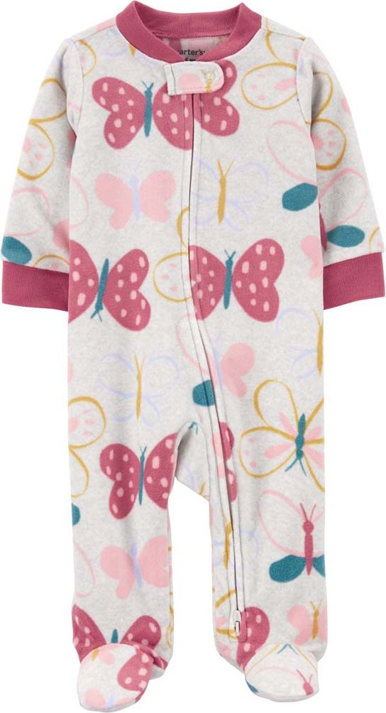 CARTER'S Overal na zip fleece Sleep & Play Butterflies dívka PRO - obrázek 1