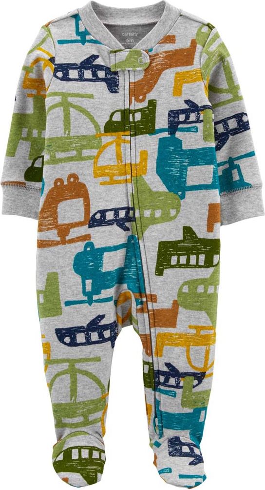 CARTER'S Overal na zip Sleep & Play Grey Cars chlapec NB - obrázek 1