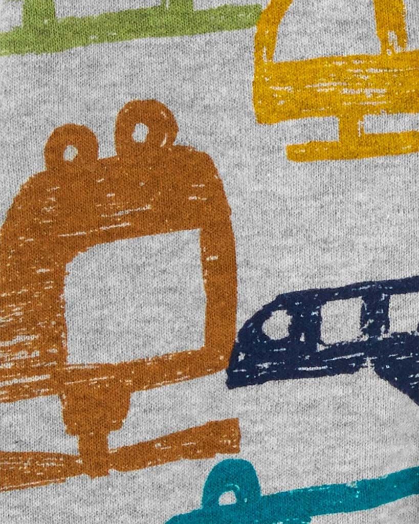CARTER'S Overal na zip Sleep & Play Grey Cars chlapec NB - obrázek 2