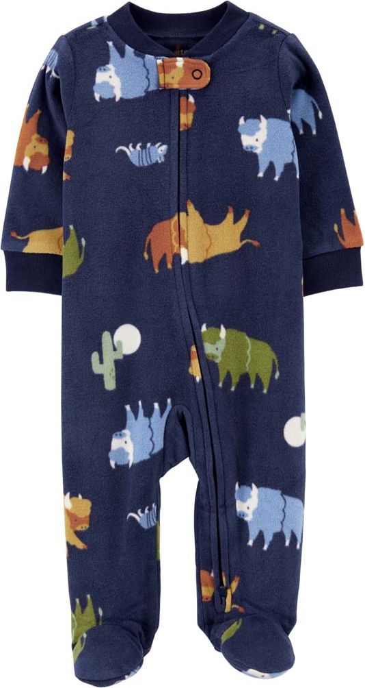 CARTER'S Overal na zip fleece Sleep & Play Navy Animals chlapec 3m - obrázek 1