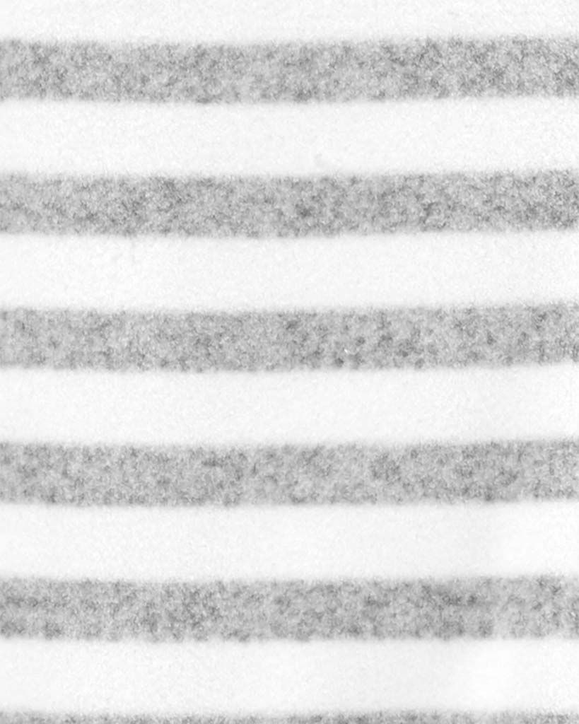 CARTER'S Overal na druky fleece Sleep & Play Grey & White Stripes neutrál NB - obrázek 2