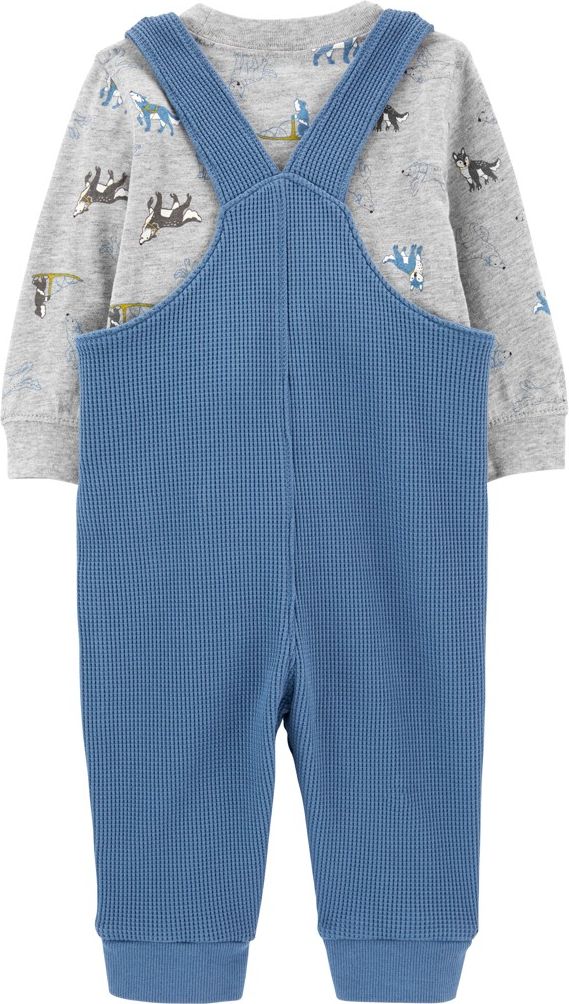 CARTER'S Set 2dílný kalhoty se šlemi, tričko dl. rukáv Dogs Blue chlapec 6m - obrázek 2