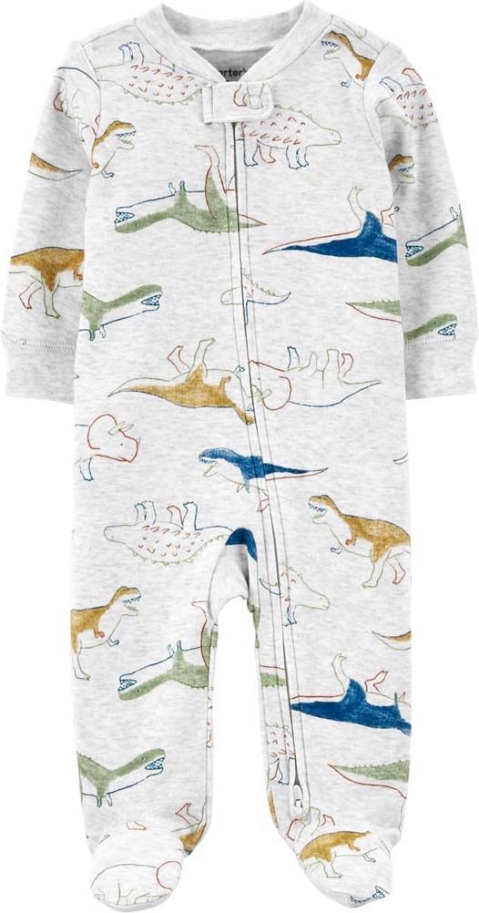 CARTER'S Overal na zip Sleep & Play Grey Dino chlapec NB - obrázek 1