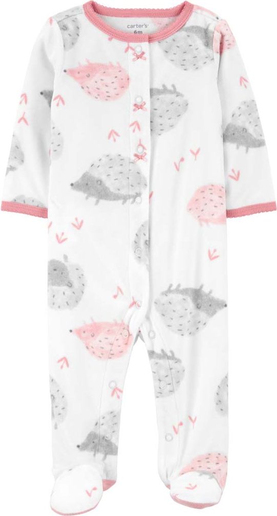 CARTER'S Overal na druky fleece Sleep & Play Pink Hedgehog dívka PRO - obrázek 1
