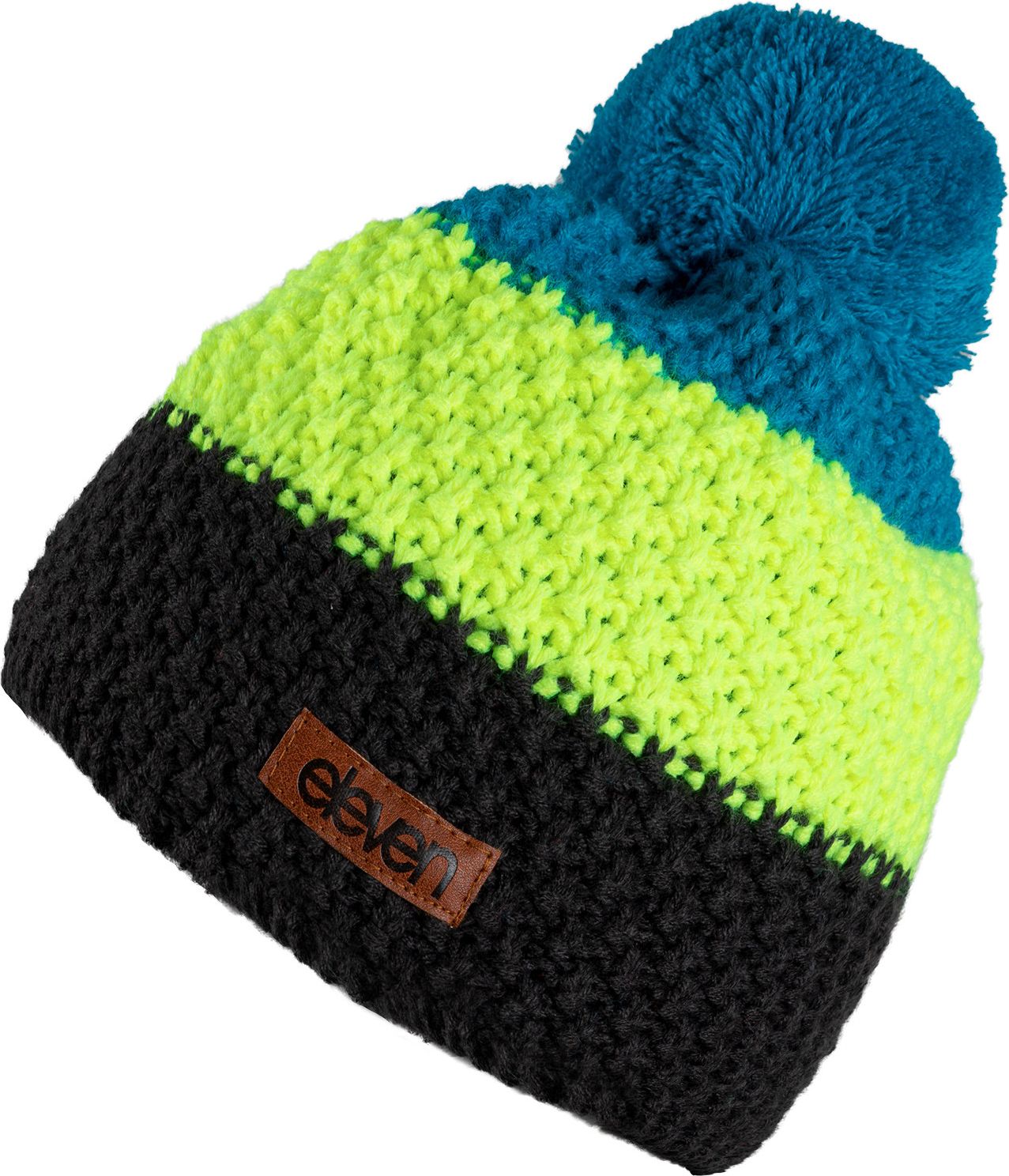 PLETENÁ ČEPICE ELEVEN POM FLUO/BLUE - obrázek 1