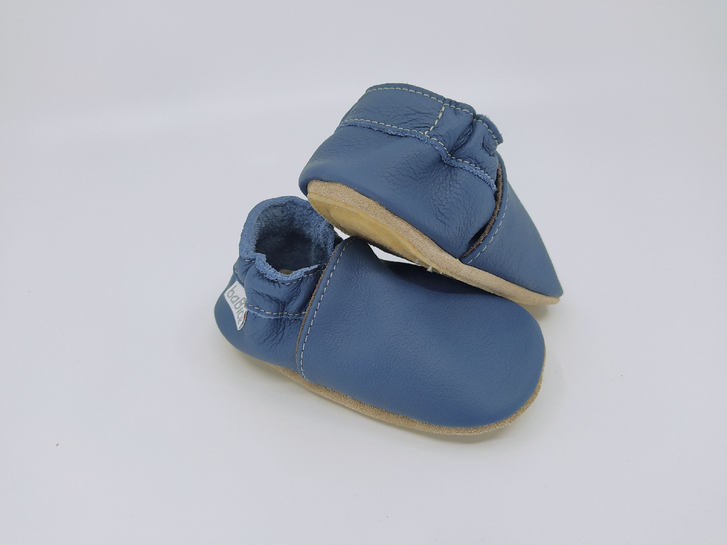 Kožené barefoot capáčky BaBice Safestep Tmavě modré BA-003 Velikost: 20 - obrázek 1