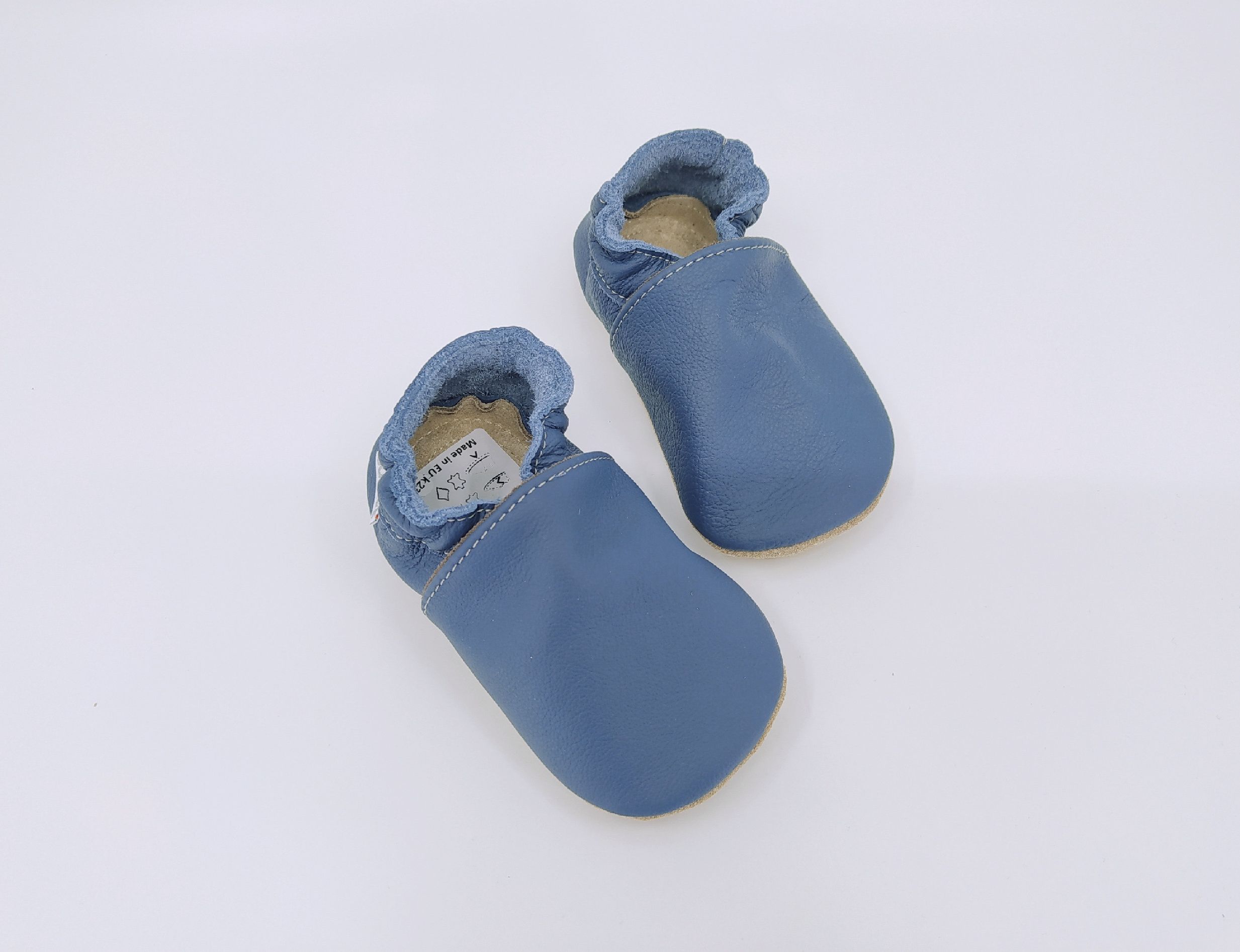 Kožené barefoot capáčky BaBice Safestep Tmavě modré BA-003 Velikost: 20 - obrázek 2