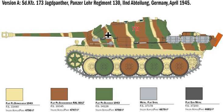ITALERI Model Kit tank 6564 - Sd. Kfz.173 Jagdpanther with crew (1:35) - obrázek 2