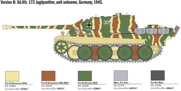 ITALERI Model Kit tank 6564 - Sd. Kfz.173 Jagdpanther with crew (1:35) - obrázek 3