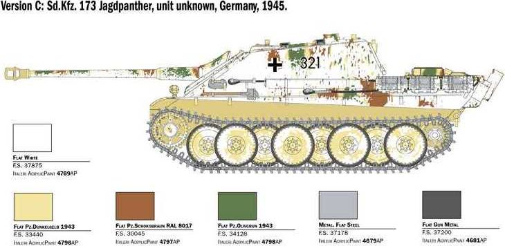 ITALERI Model Kit tank 6564 - Sd. Kfz.173 Jagdpanther with crew (1:35) - obrázek 4