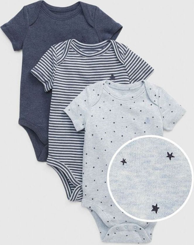 Gap Baby body first favorite short sleeve bodysuit, 3ks 0-3M - obrázek 1