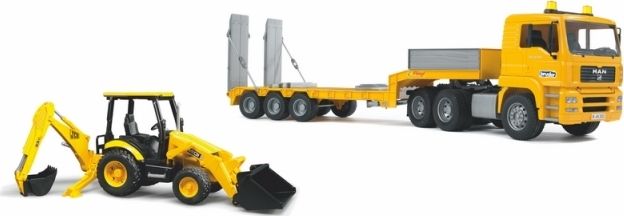 Bruder Nákladní auto MAN s návěsem a bagrem JCB - obrázek 1