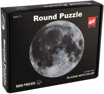 Puzzle kulaté Měsíc 1000 dílků 67,5x67,5cm v krabici 26x21x5,5cm - obrázek 1