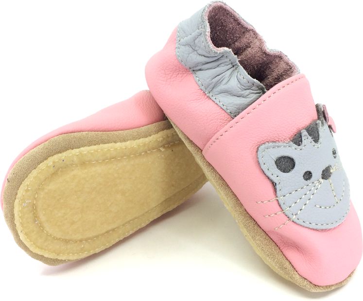 Kožené capáčky BaBice Safestep Cat Pink BA-197 Velikost: 21 - obrázek 1