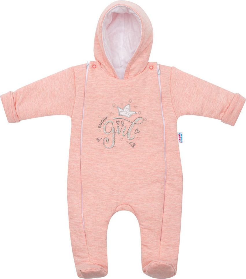 Zimní kombinézka New Baby Super Girl meruňková - dle Varianta: obrázku/80 (9-12m) - obrázek 3