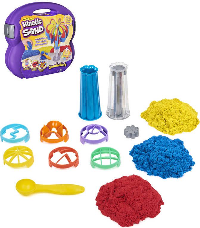 Kinetic Sand písek magický kreativní set 3 barvy s nástroji v kufříku - obrázek 2