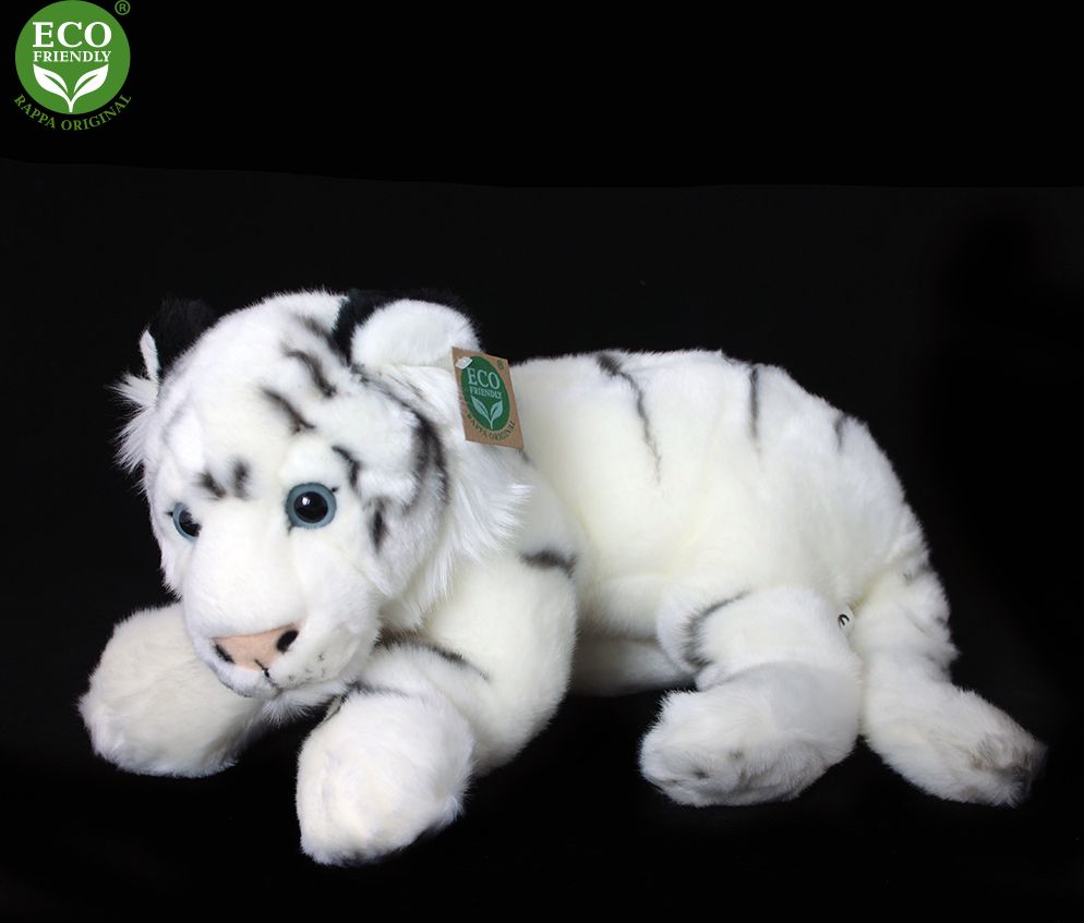 RAPPA Plyšový tygr bílý ležící 36 cm ECO-FRIENDLY - obrázek 3