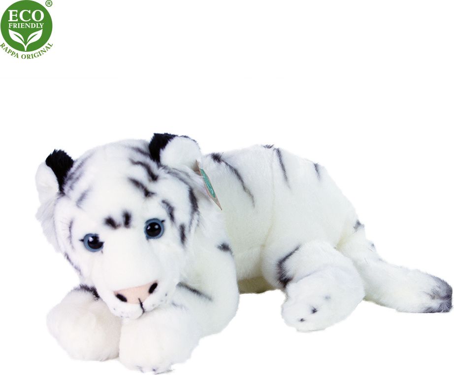 RAPPA Plyšový tygr bílý ležící 36 cm ECO-FRIENDLY - obrázek 4