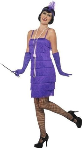 Smiffys Kostým šaty fialové kratší, styl Velký Gatsby vel. S - obrázek 1