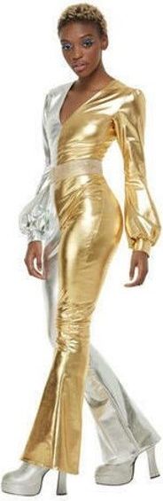Smiffys Kostým dámský zlato-stříbrný 70.léta vel. XS - obrázek 1