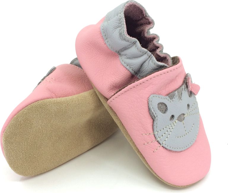 Kožené capáčky BaBice SoftSole Cat Pink Ba-197 Velikost: 17 - obrázek 1