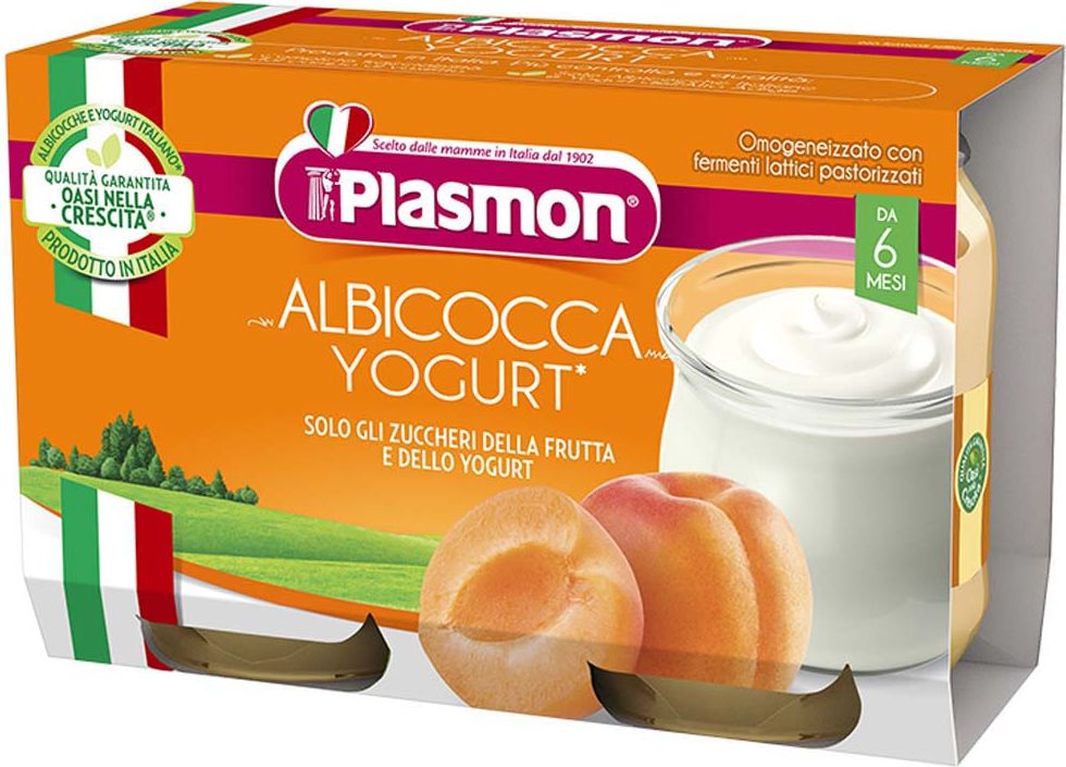 PLASMON Dezert bezlepková jogurt a meruňka 2x120 g, 6m+ - obrázek 1