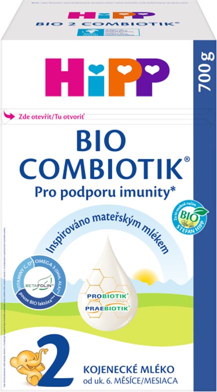 HiPP 2 BIO Combiotik pokračovací mléčná kojenecká výživa , od uk. 6. měsíce, 700 g - obrázek 1