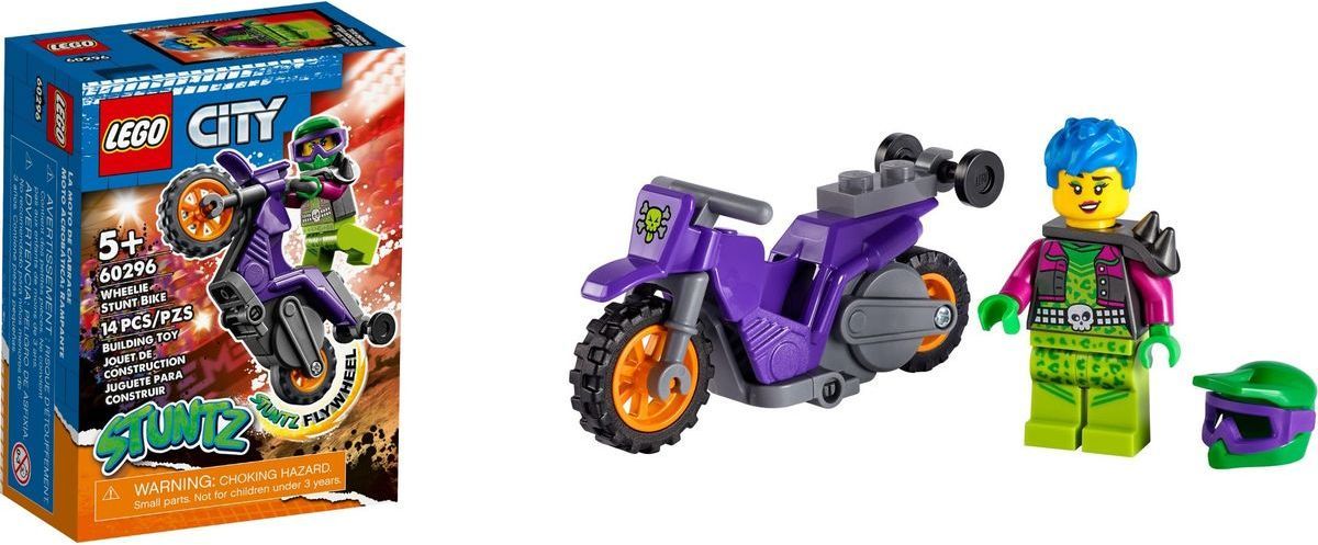 LEGO® City 60296 Kaskadérská wheelie motorka - obrázek 1