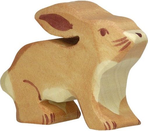 Holztiger - Dřevěné zvířátko, Zajíc uši dole - obrázek 1