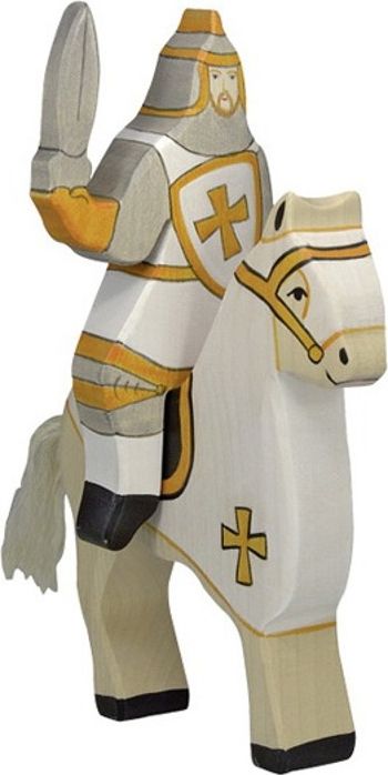 Holztiger - Dřevěný starověk, Rytíř s koněm bílý - obrázek 1