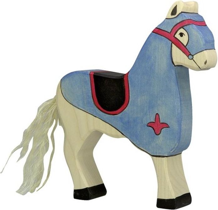 Holztiger - Dřevěný starověk, Kůň turnajový modrý - obrázek 1